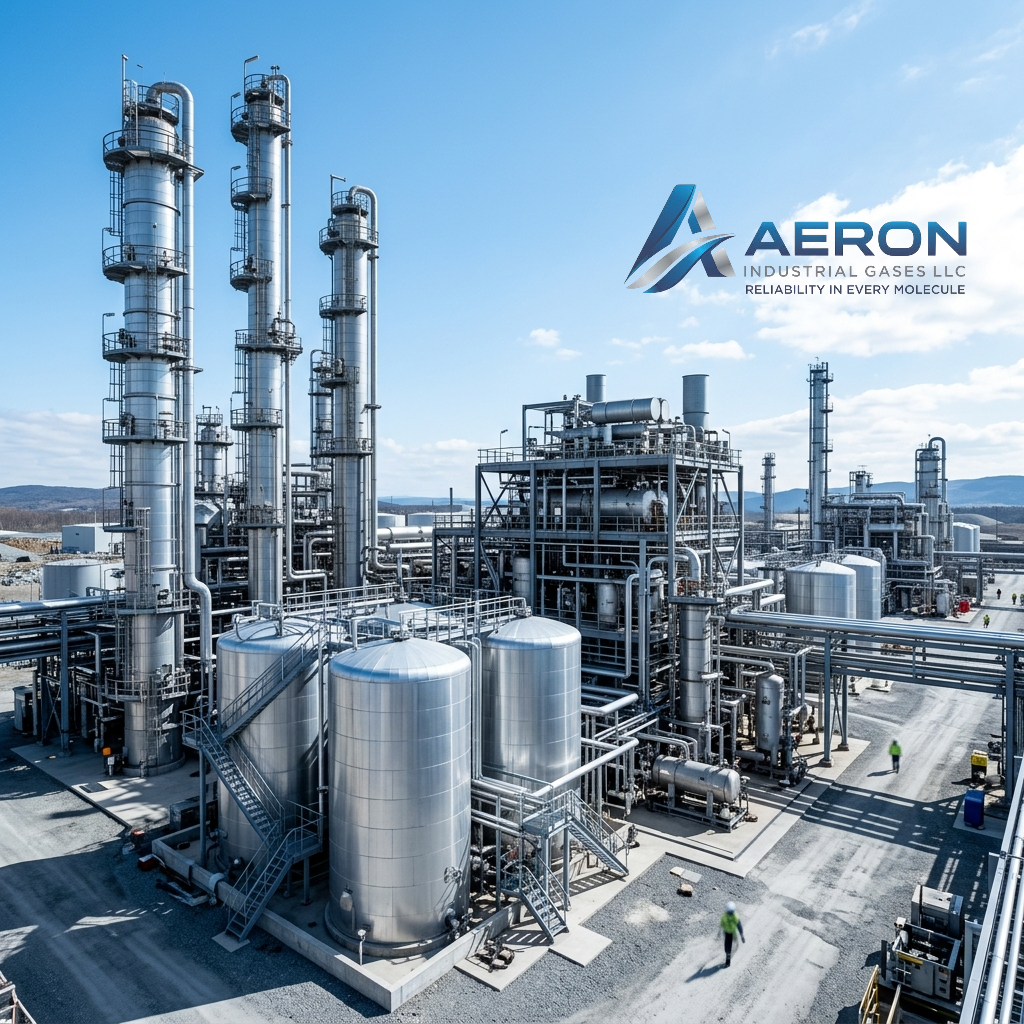 Aeron Industrial Gases CO₂ recovery plant with processing equipment